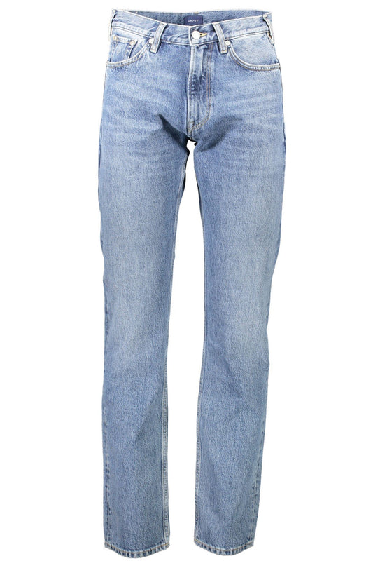 Chic Light Blue Slim-Fit Cotton Jeans