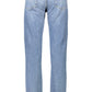 Chic Light Blue Slim-Fit Cotton Jeans