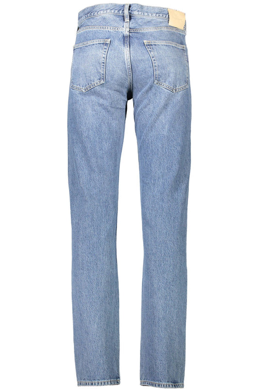 Chic Light Blue Slim-Fit Cotton Jeans