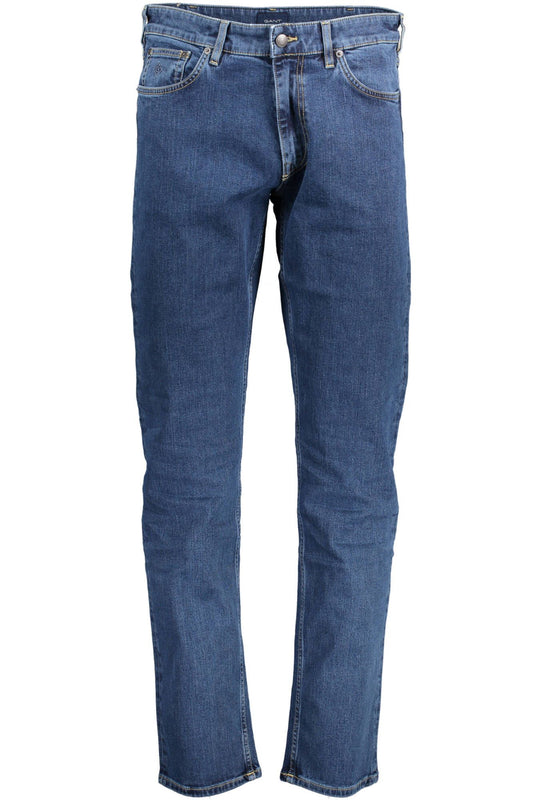 Chic Blue Regular Cotton Jeans for Men