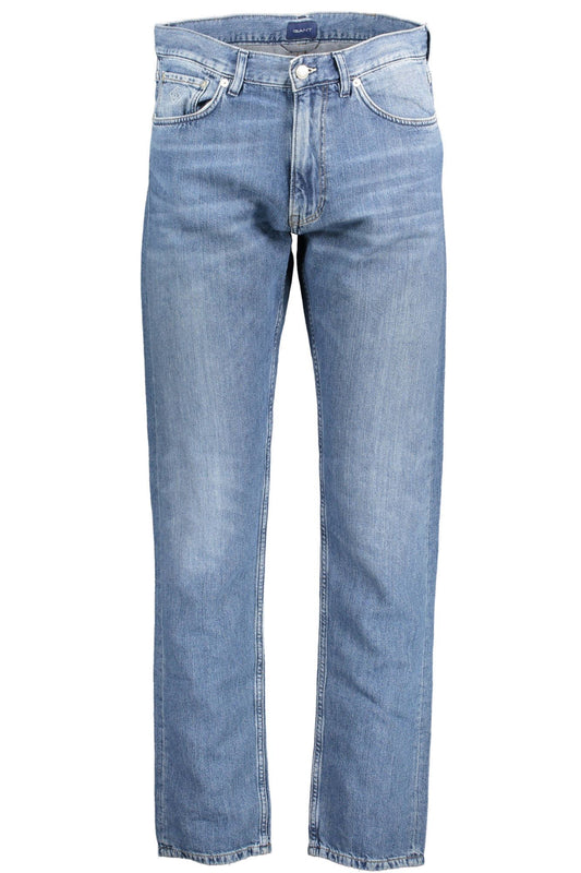 Chic Faded Blue 5-Pocket Designer Jeans