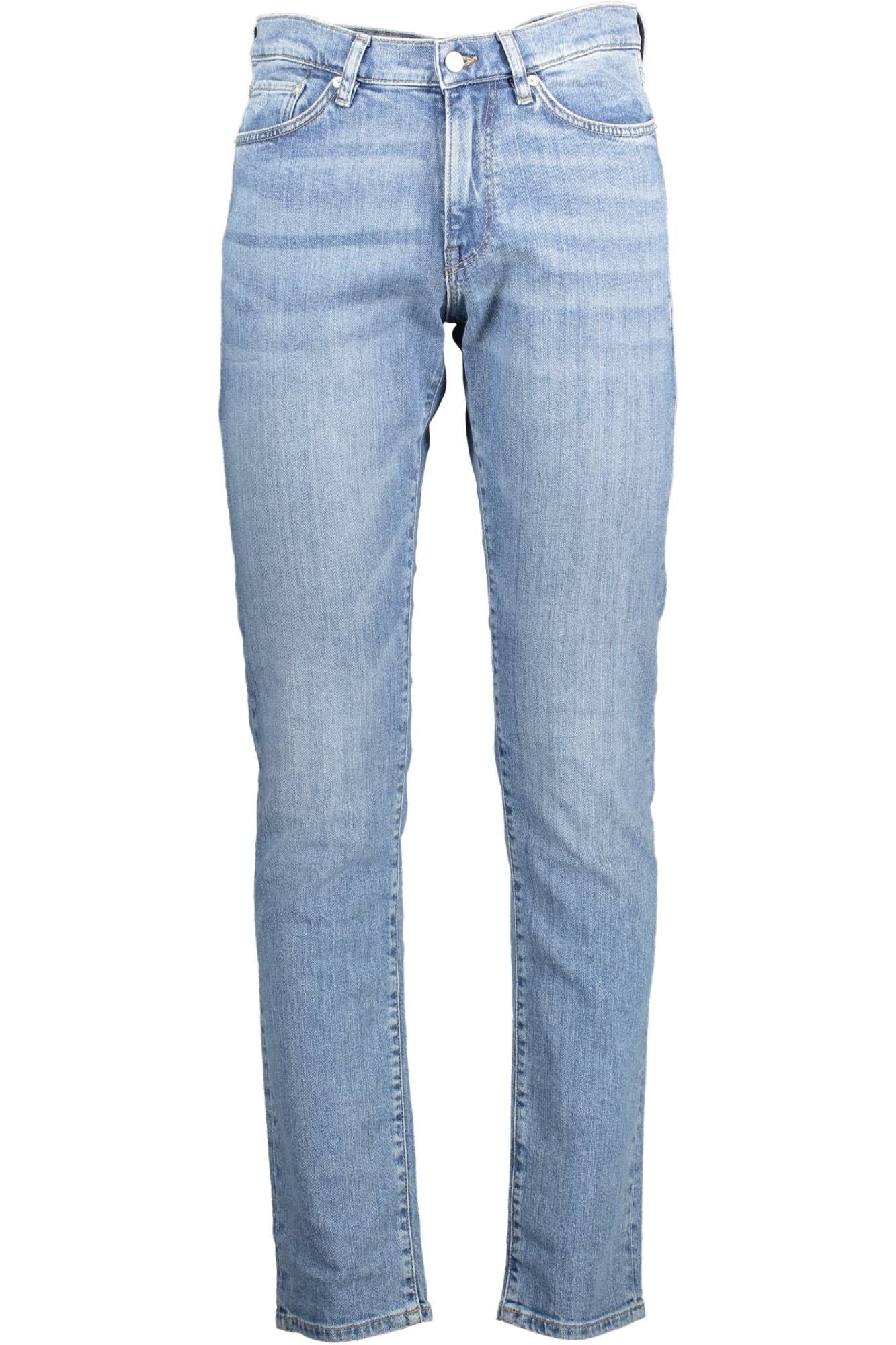 Sleek Slim-Fit Faded Blue Jeans