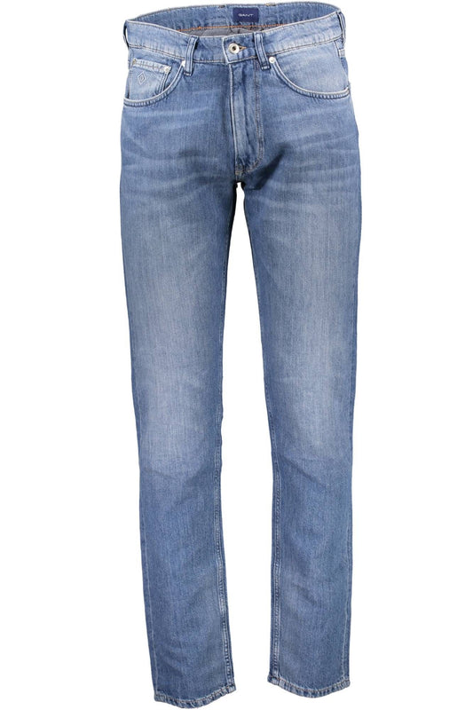 Chic Blue Faded Jeans with Classic Logo Detail