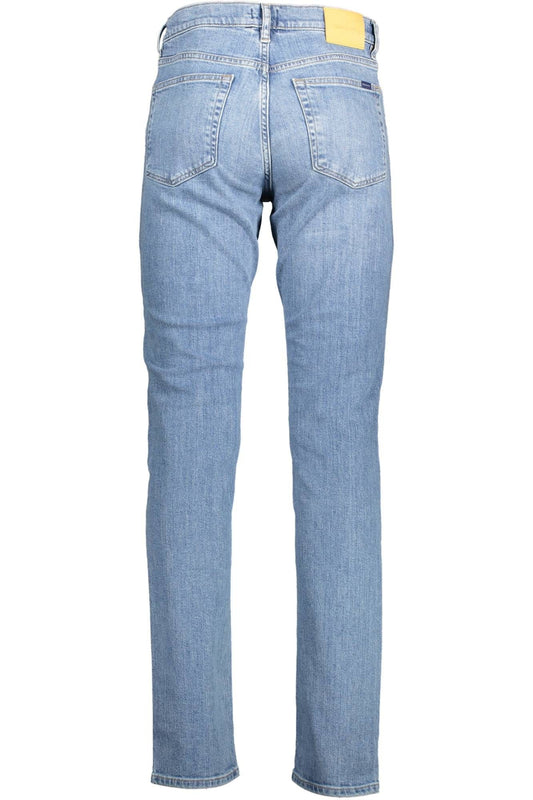 Sleek Slim-Fit Faded Blue Jeans