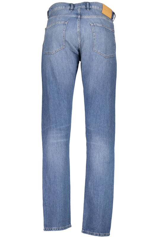 Chic Blue Faded Jeans with Classic Logo Detail