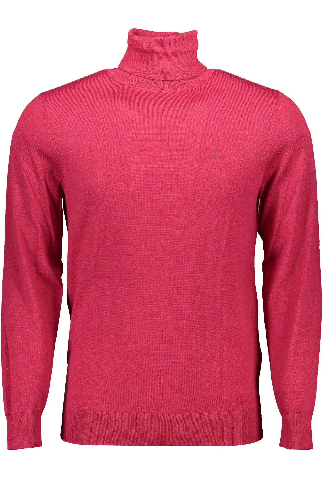 Elegant Red Wool Mock Neck Sweater