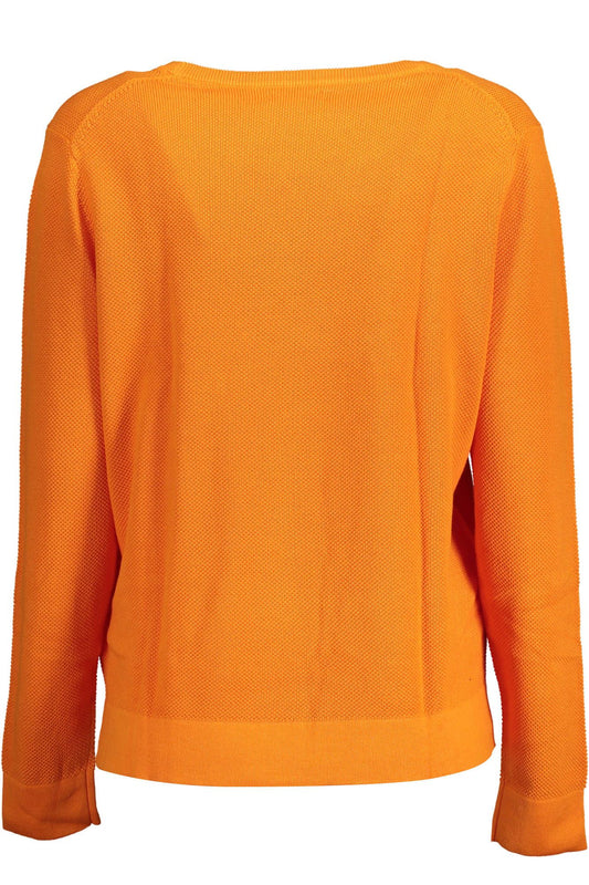 Chic Orange Embroidered Long Sleeve Shirt