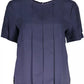 Chic Short Sleeve Blue Sweater