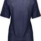 Chic Blue Linen Short Sleeve Sweater