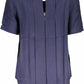 Chic Short Sleeve Blue Sweater