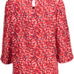 Elegant Red Viscose Shirt with Wide Neckline
