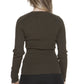 Elegant Green Wool Sweater with Button Detail