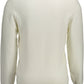 Elegant White Crew-Neck Sweater with Embroidery