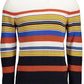 Elegant Long-Sleeved Blue Crew-Neck Sweater