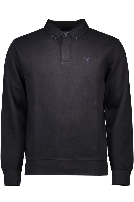 Sleek Black Long Sleeve Polo Shirt