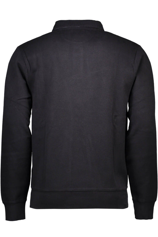 Sleek Black Long Sleeve Polo Shirt