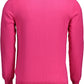 Chic Pink Crew-Neck Sweater with Contrasting Details