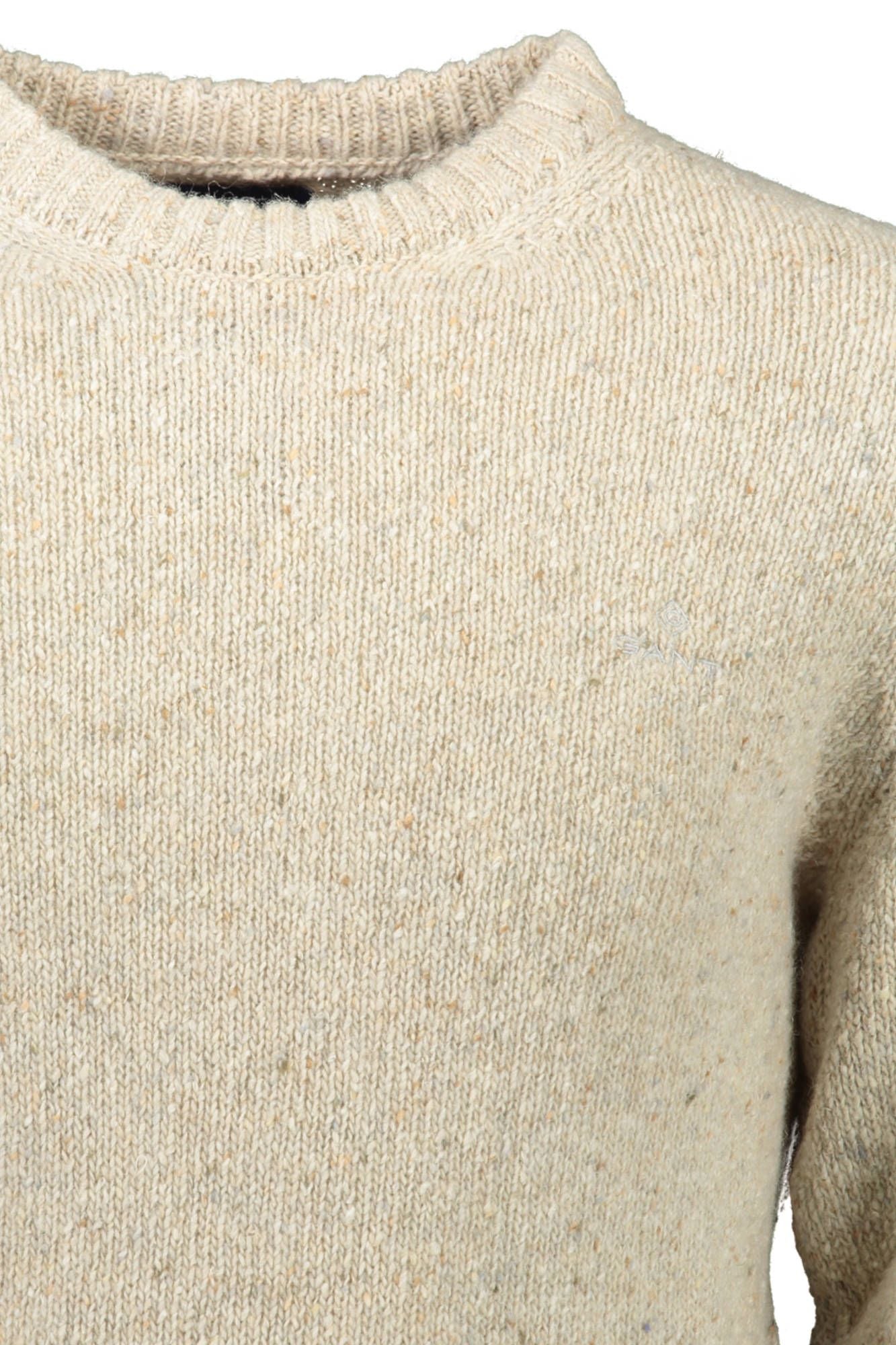 Beige Woolen Sweater with Classic Logo