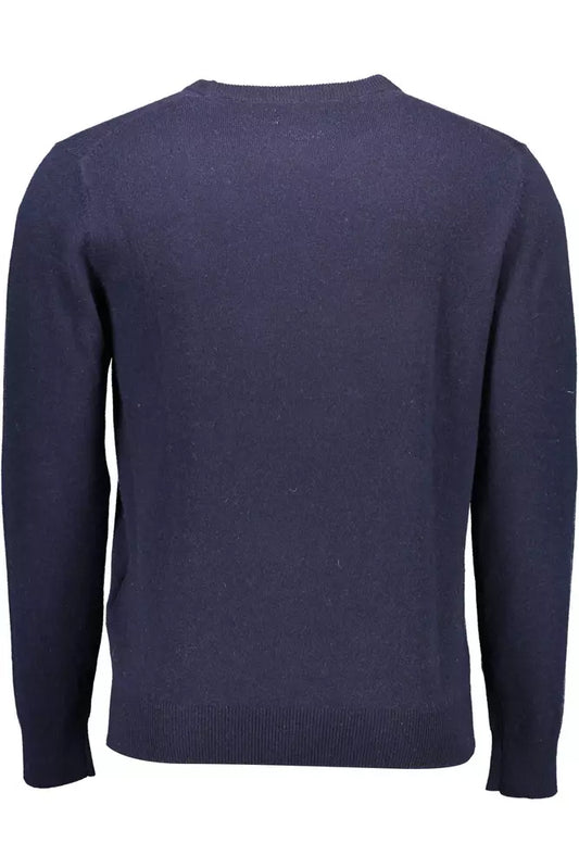 Chic Blue Wool-Cashmere Men's Sweater