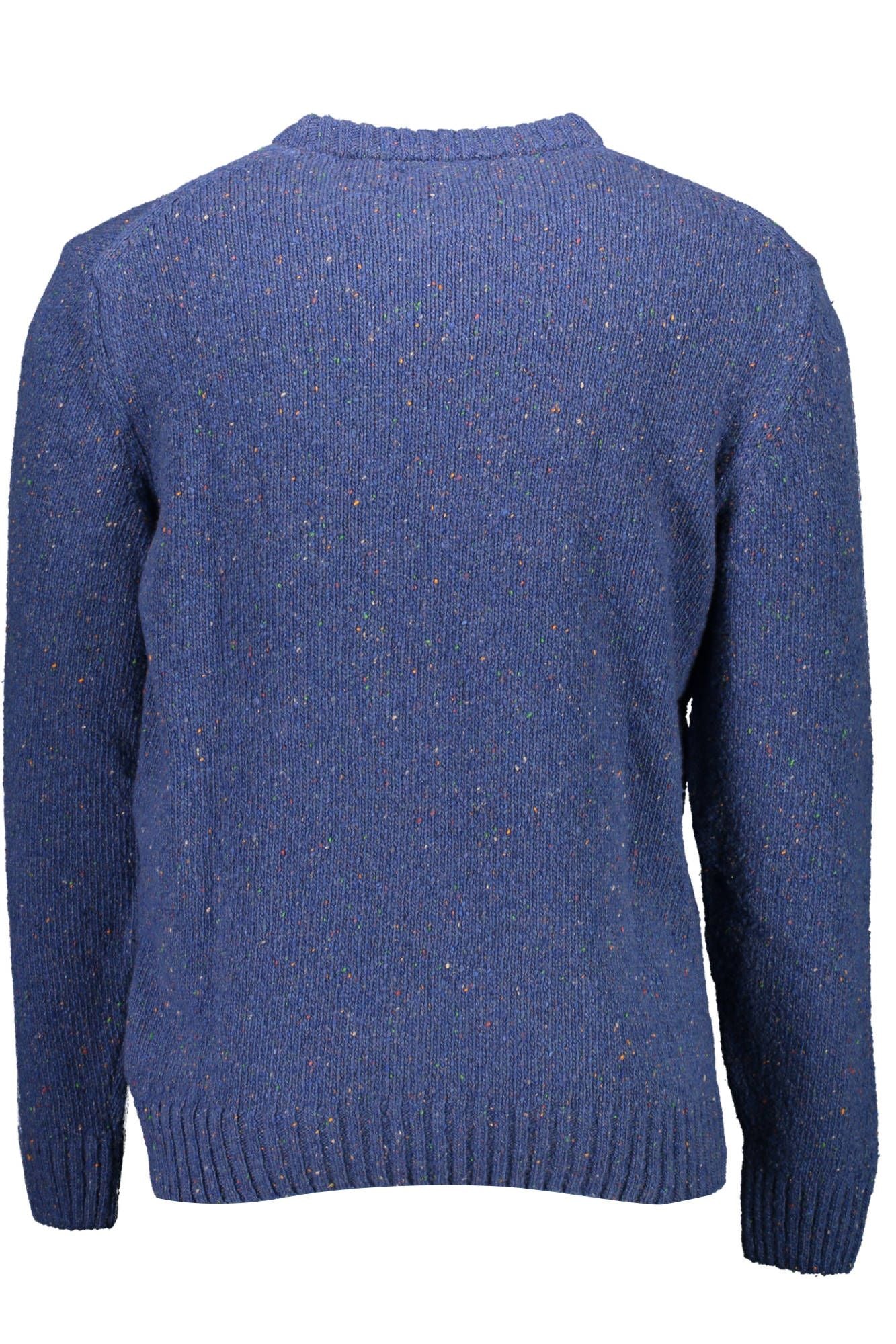 Classic Blue Wool Sweater with Logo