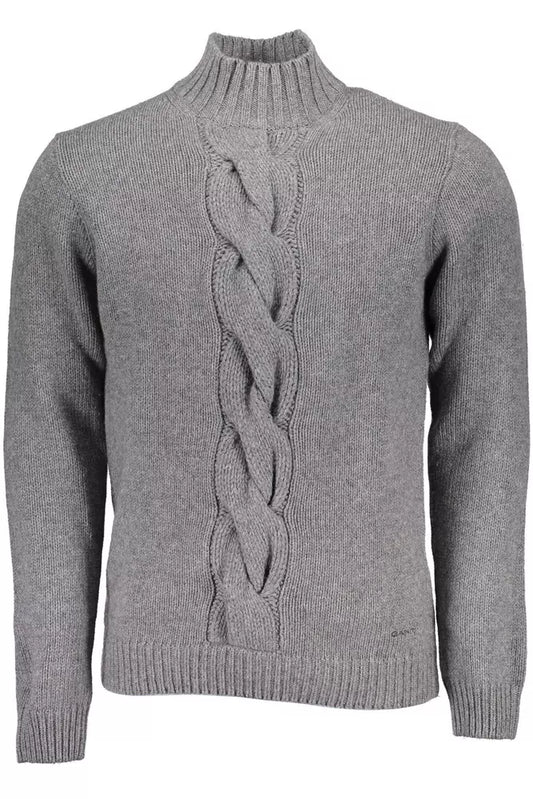 Elegant High Neck Sweater in Gray