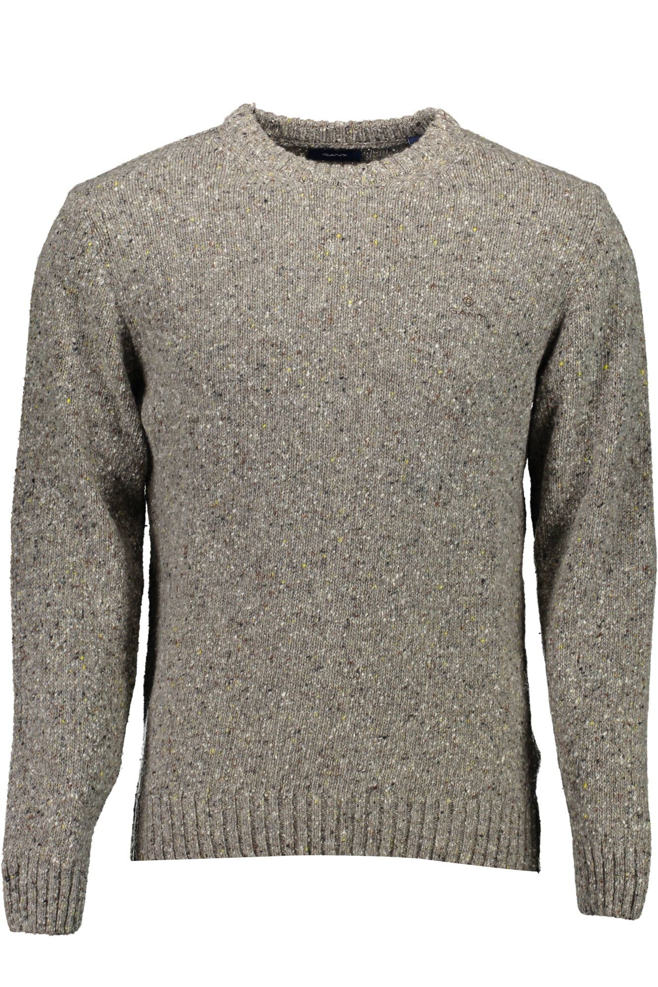 Elegant Gray Wool Sweater with Classic Logo