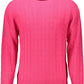 Elegant Pink Wool Sweater with Classic Logo