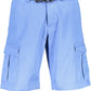 Elegant Light Blue Cotton Bermuda Shorts