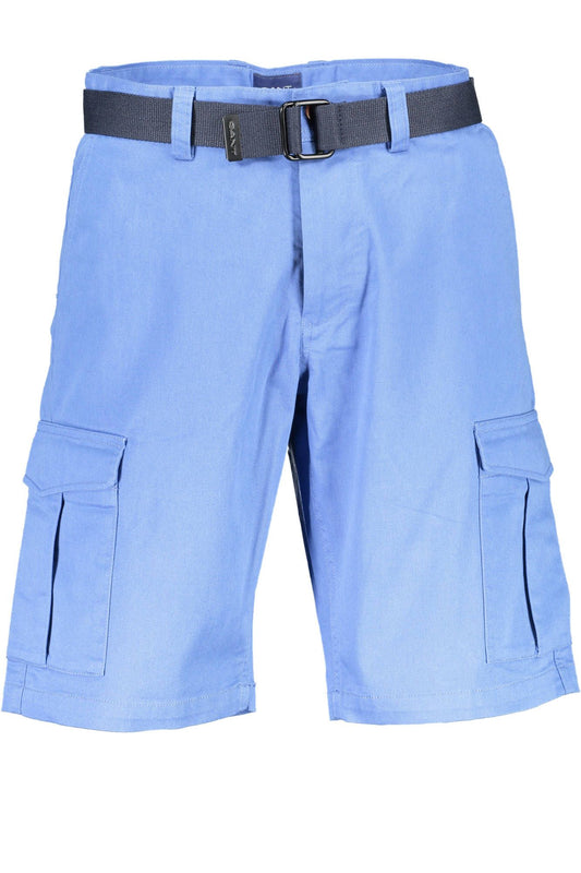 Elegant Light Blue Cotton Bermuda Shorts