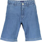 Chic Light Blue Cotton Bermuda Shorts