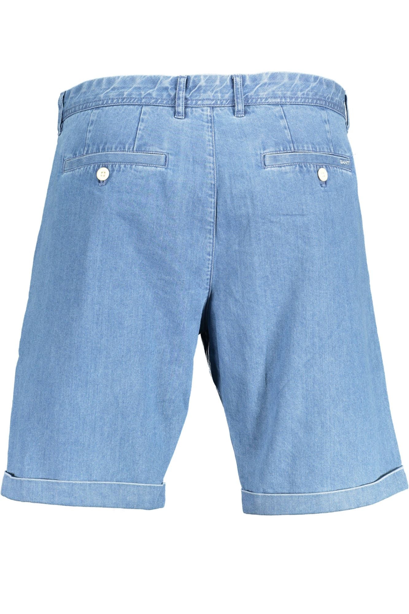 Light Blue Cotton Bermuda Shorts with Logo