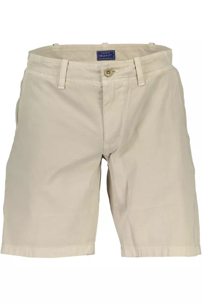 Chic Beige Bermuda Shorts with Subtle Logo Detail