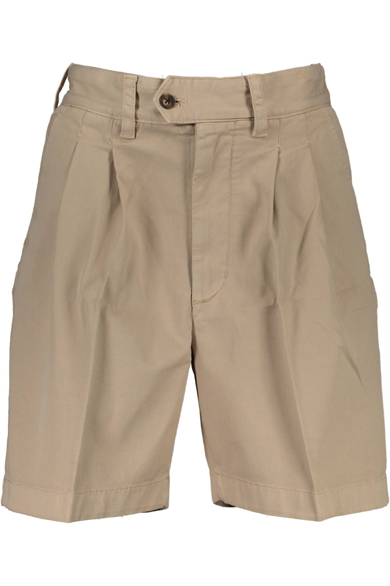 Chic Beige Organic Cotton Bermuda Shorts