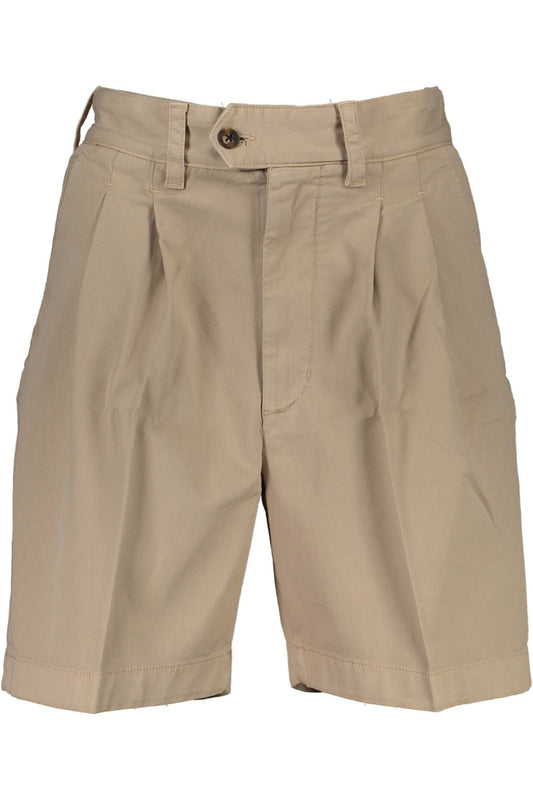 Chic Beige Organic Cotton Bermuda Shorts