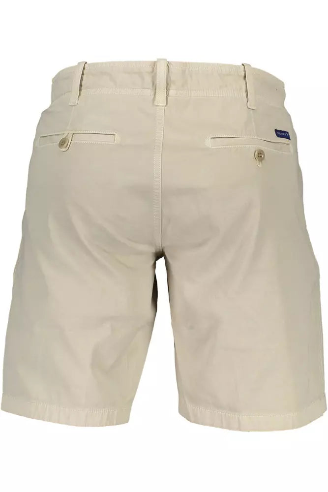 Chic Beige Bermuda Shorts with Subtle Logo Detail