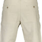 Chic Beige Linen Bermuda Shorts with Logo Detail