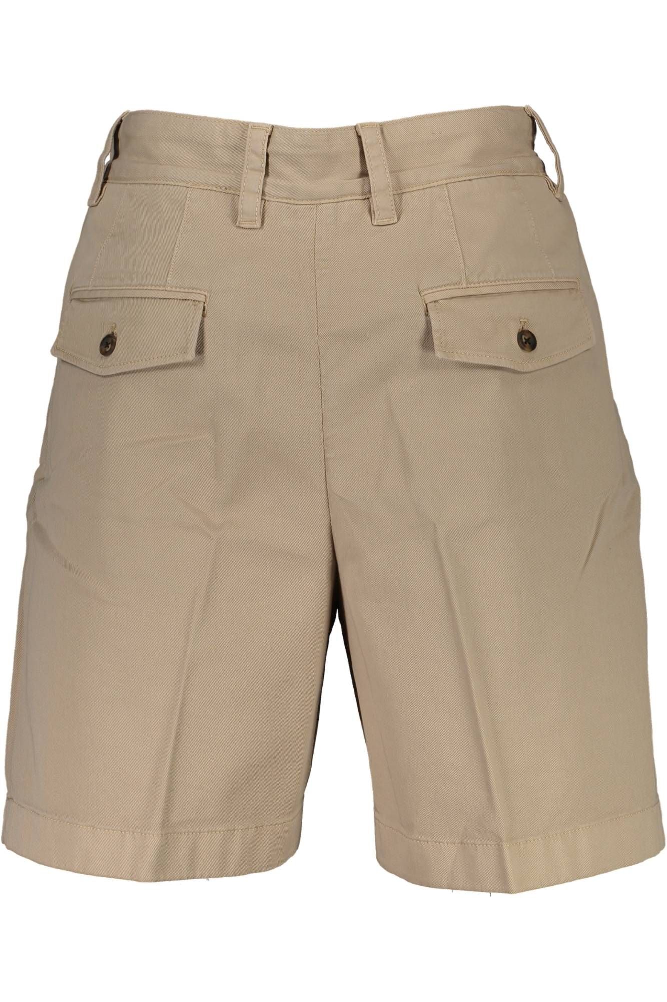 Chic Beige Organic Cotton Bermuda Shorts