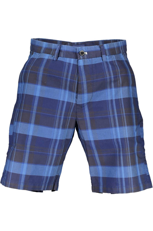 Elegant Blue Bermuda Shorts with Signature Logo