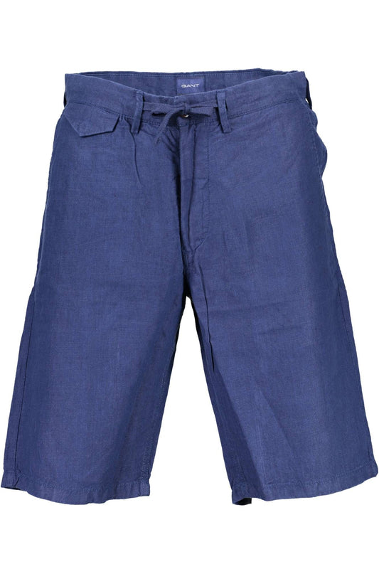 Elegant Linen Bermuda Shorts in Subtle Blue