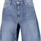 Chic Blue Cotton Bermuda Shorts with Timeless Design
