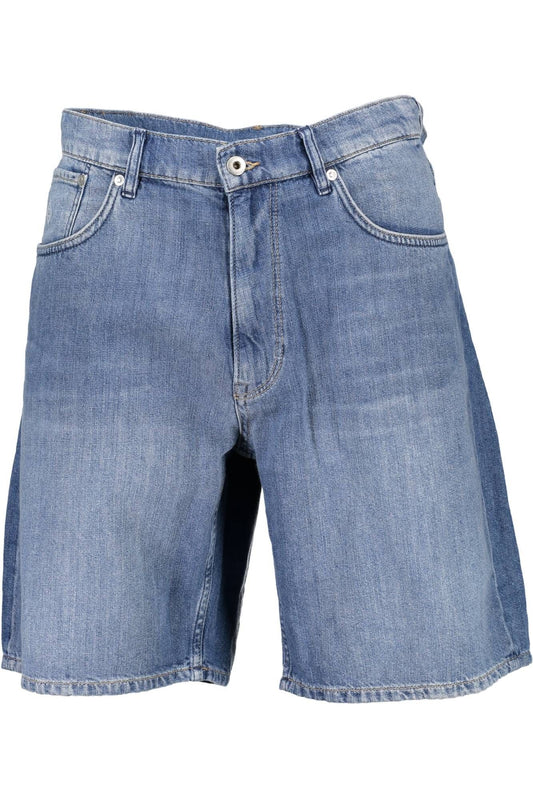 Chic Blue Cotton Bermuda Shorts with Timeless Design