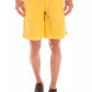 Chic Yellow Linen-Cotton Blend Bermuda Shorts