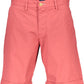 Crisp Red Cotton Bermuda Shorts