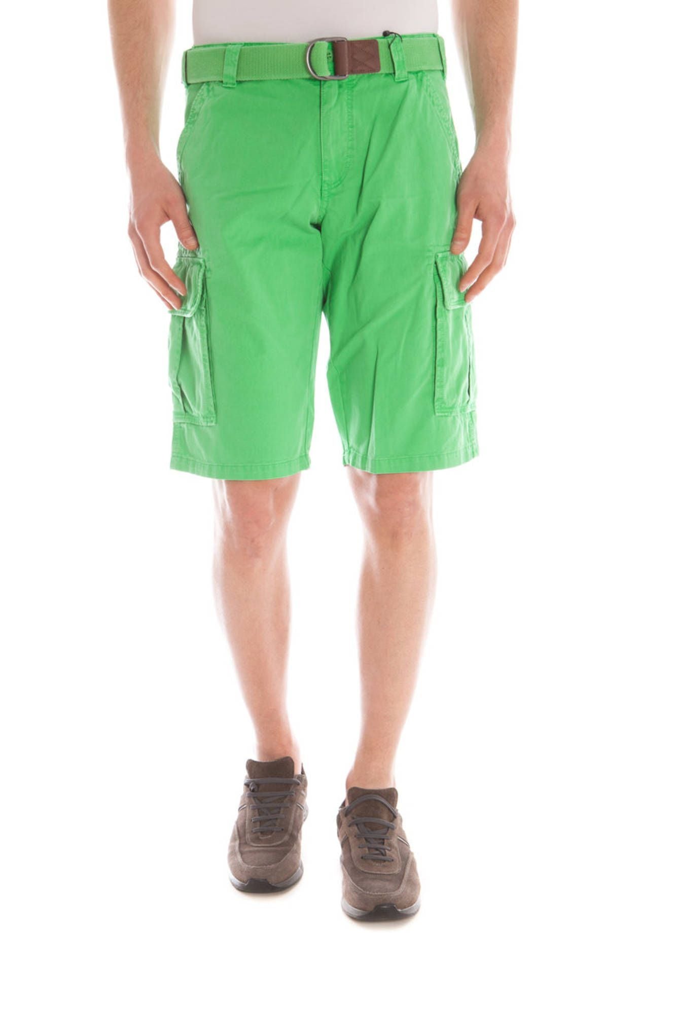 Elegant Green Bermuda Shorts with Logo Detail