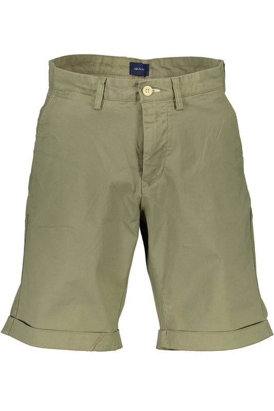 Chic Green Cotton Bermuda Shorts