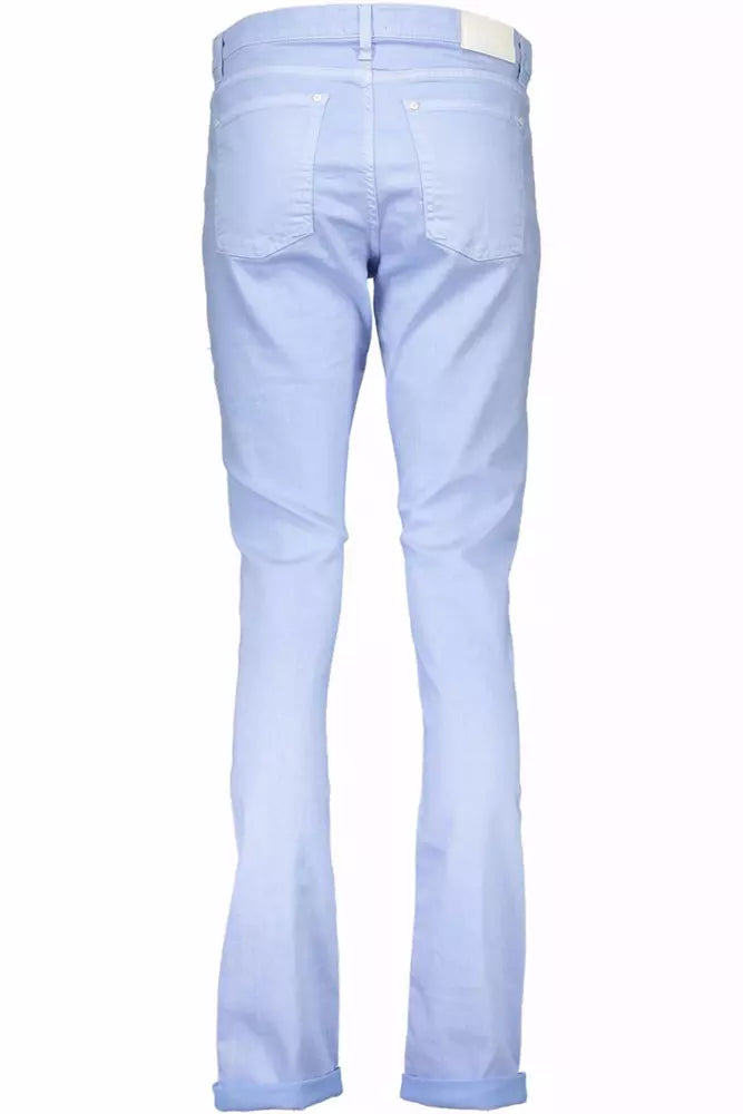 Chic Light Blue Slim-Fit Trousers