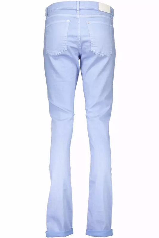 Chic Light Blue Slim-Fit Trousers