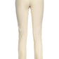 Chic Beige Cotton Trousers with Contrast Details