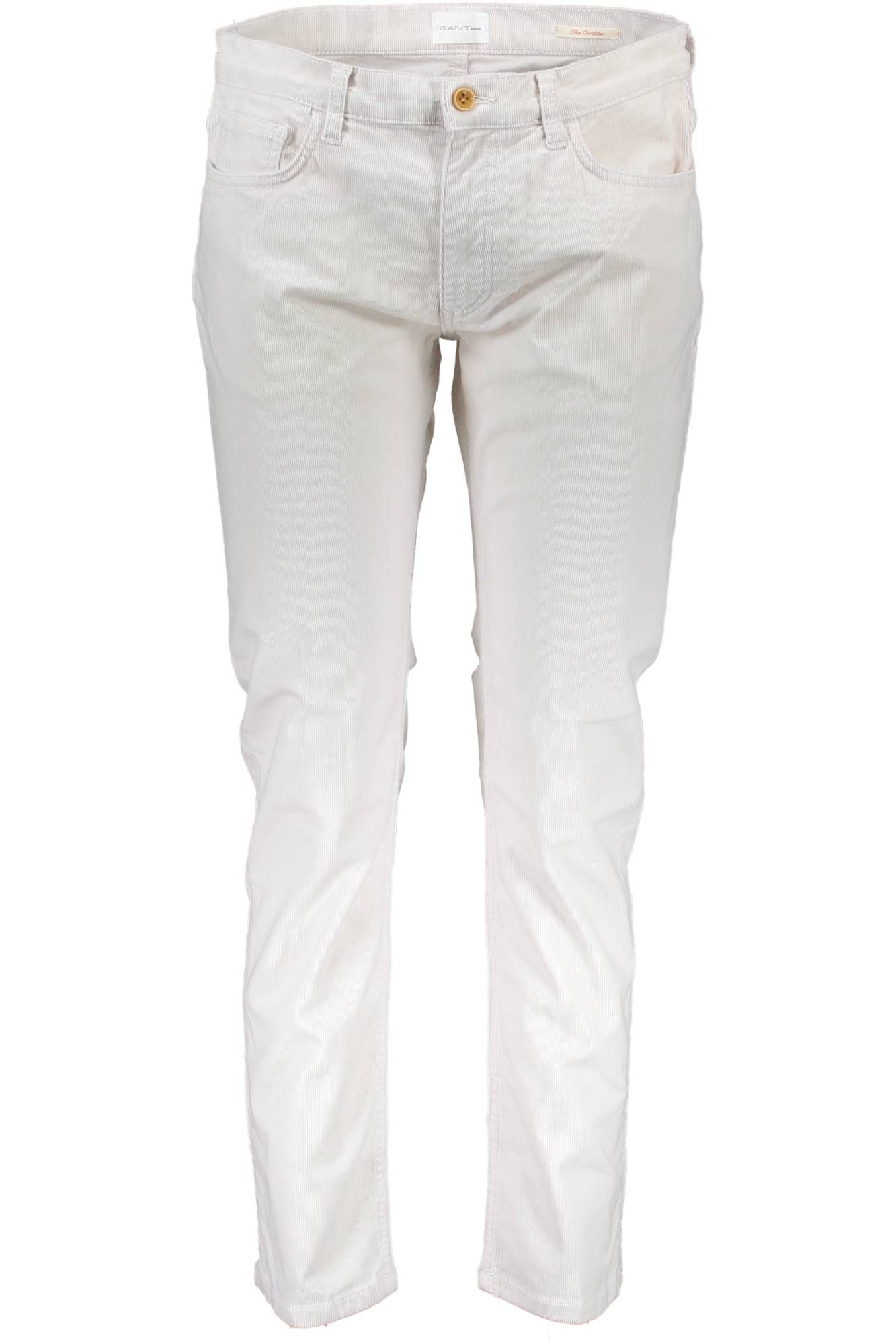 Elegant White Stretch Cotton Trousers