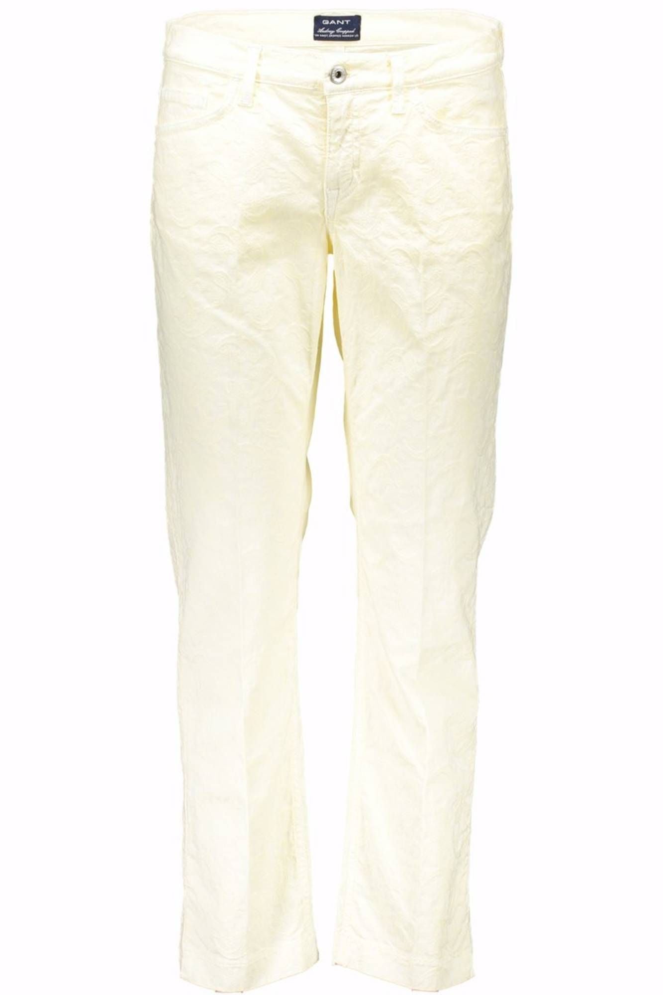 Chic White Cotton Trousers with Logo Detail